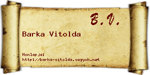 Barka Vitolda névjegykártya